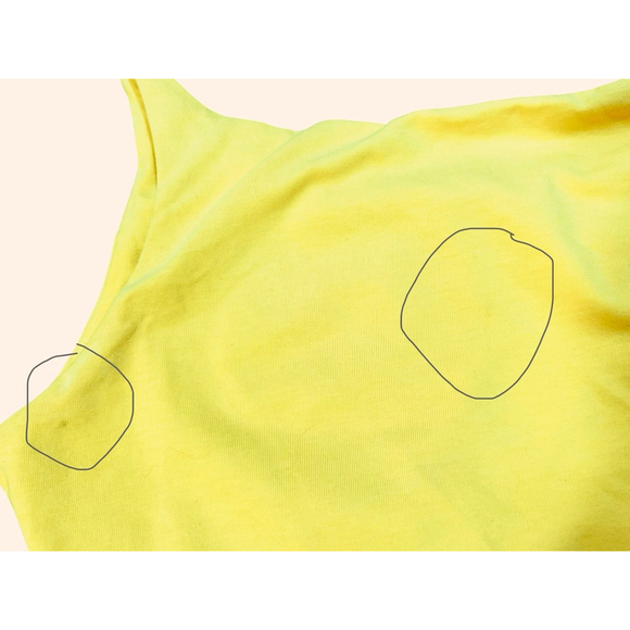 Women's Superdown Neon Yellow One Shoulder Ruched Tank Top S - Picture 7 of 7